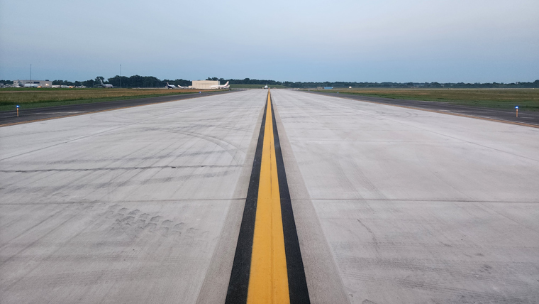 view looking down a runway