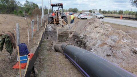 Water and sewer utility line relocation