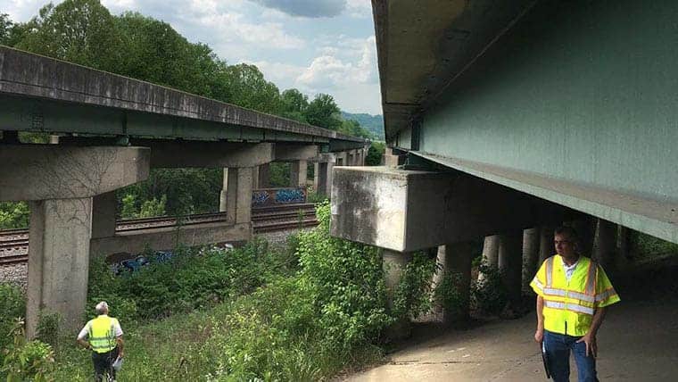 Twin bridges carrying I-64
