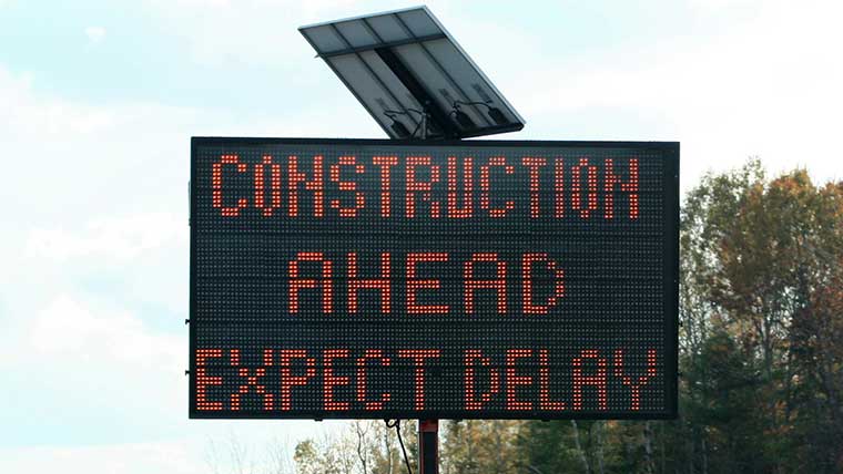 Construction ahead expect delays construction sign