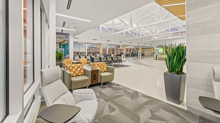 interior passenger area at Fort Wayne International Airport