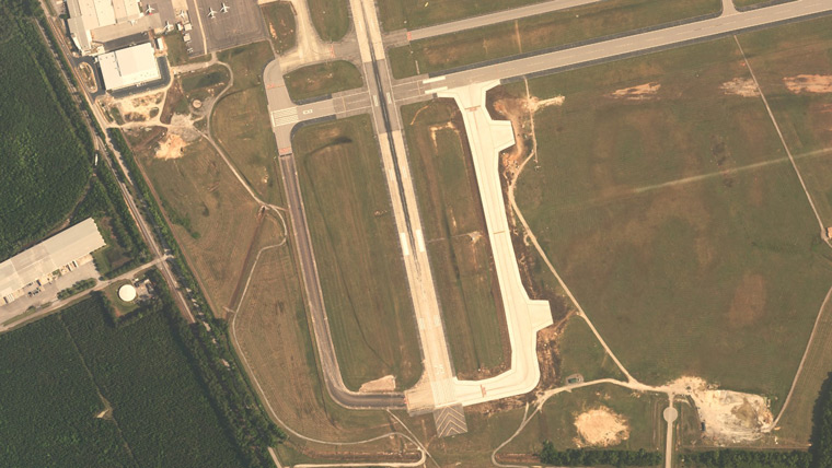 Aerial view of AGS taxiway