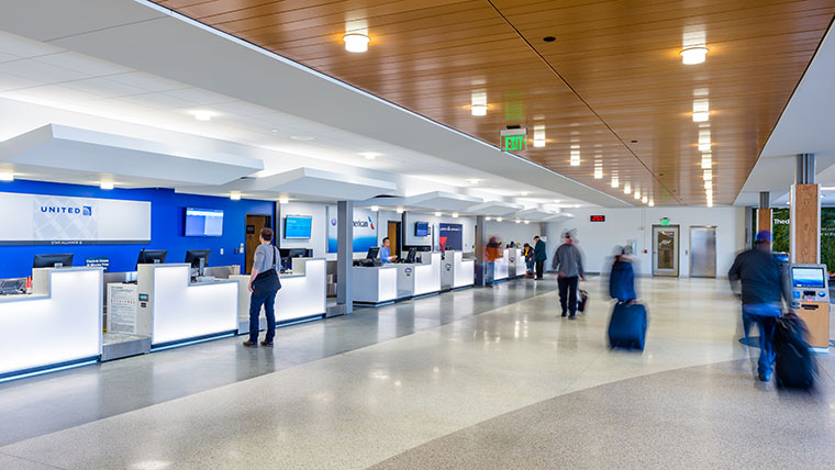 Check-in area at Appleton Airport