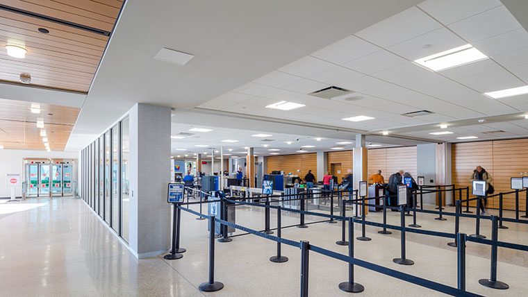 Security check area at Appleton Airport
