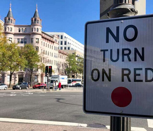 No Turn on Red Downtown DC