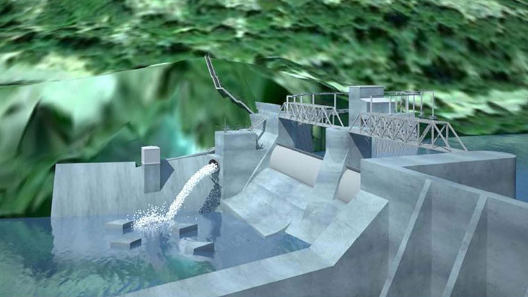 Design stage: model of a dam