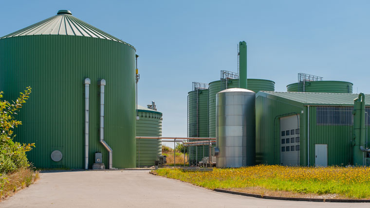 large green biogas facility