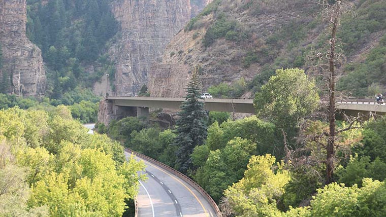 I-70 highway and structures through Vail Pass
