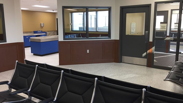 Interior of South Bend Airport seating area
