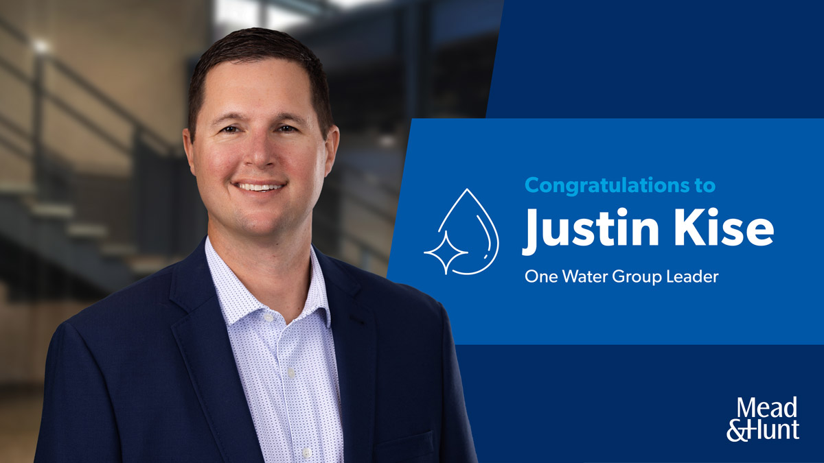 headshot of Justin Kise with a water icon