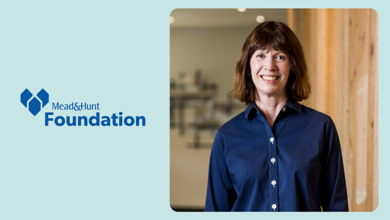 Mead & Hunt Foundation logo and headshot of Amy Squitieri