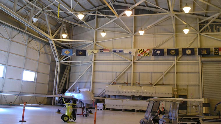 March Air Reserve Base aircraft hangar interior