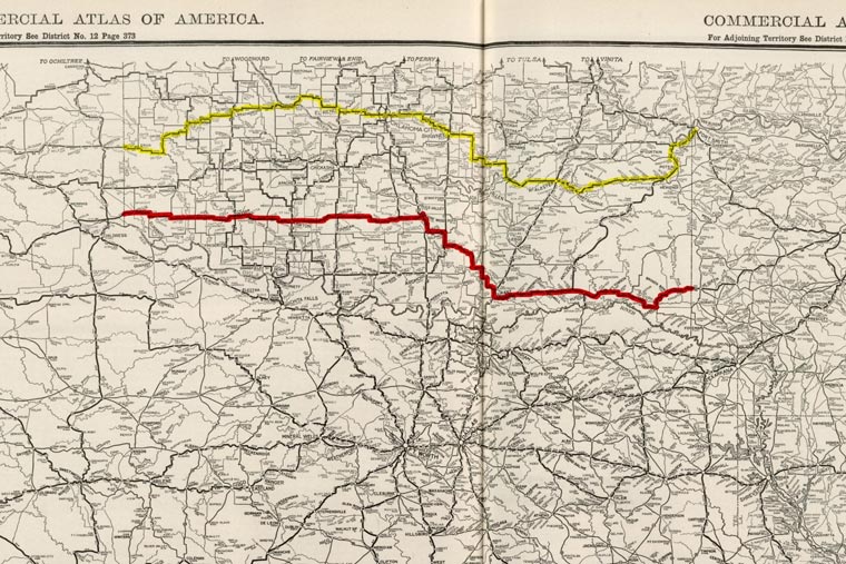 Historic map of Oklahoma