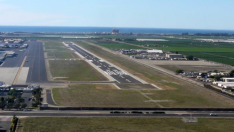 Aerial of Oxnard Airport Runway