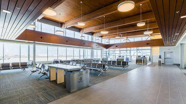 Interior seating area of Tri-Cities Airport