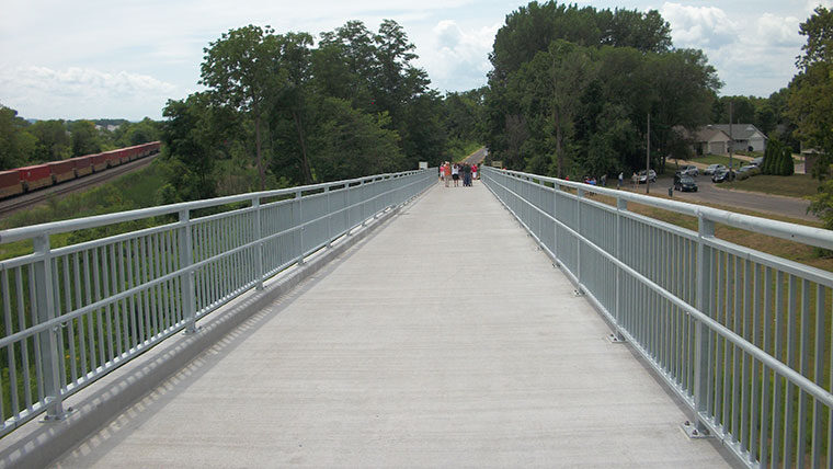 Concrete pedestrian bridge deck