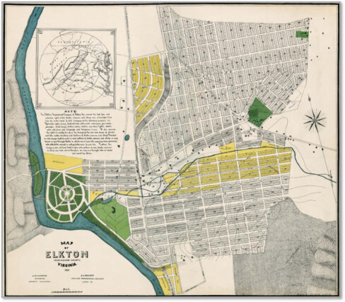 Historic map of Elkton