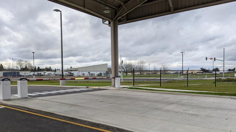 Portland Air National Guard Base Main Gate with canopy