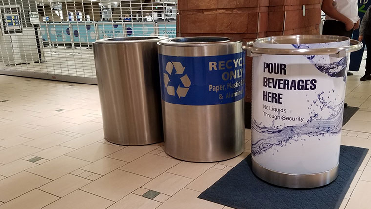 Recycling bins Phoenix Airport