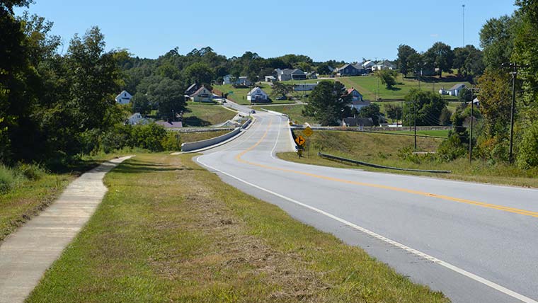 Roadway and approaches to SC 9 bridge