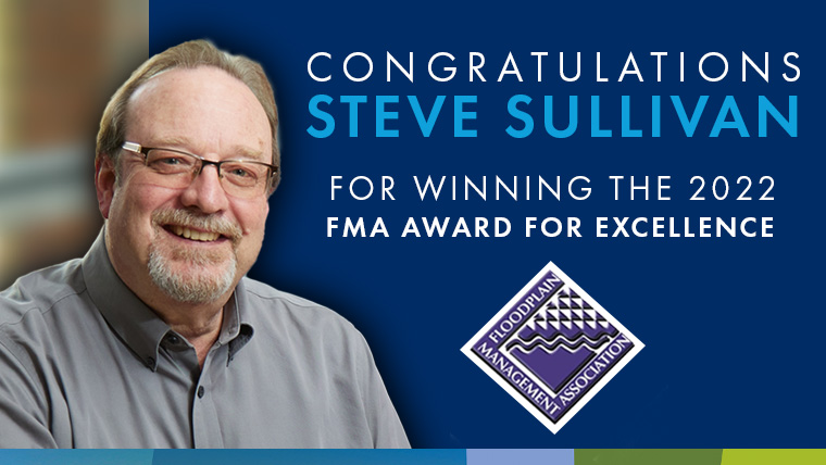 headshot of Steve sullivan and congatulations forwinning the 2022 FMA award for excellence