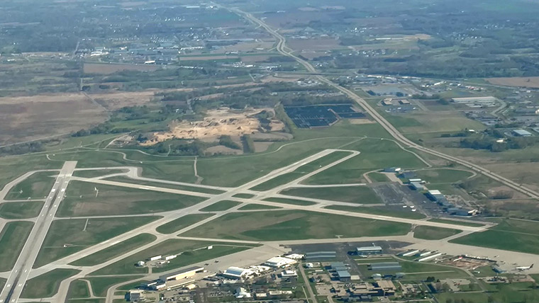 Dane County Airport aerial of Taxiway M