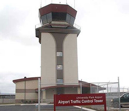 University Park Airport traffic control tower