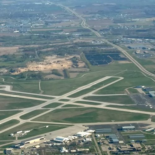 Dane County Airport aerial of Taxiway M