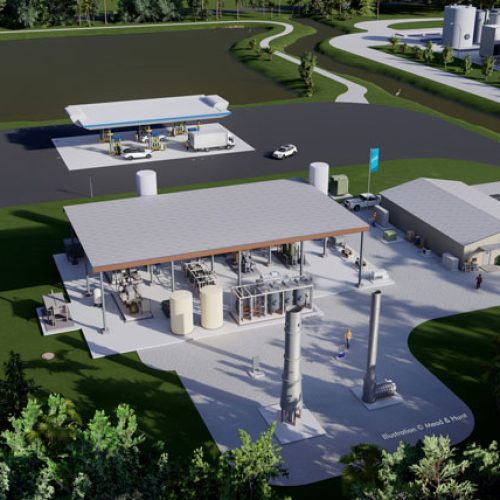 aerial view of gas to rng facility